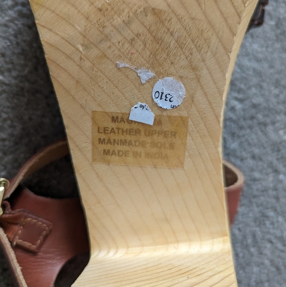 Band of Gypsies Magnolia Cognac Leather Woven Clog Size 11 NEW - Picture 8 of 8